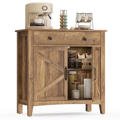 VASAGLE Buffet Cabinet, Coffee Bar with a Drawer, Adjustable Shelf